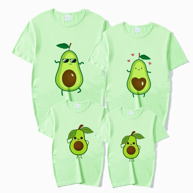 Одинаковые комплекты для всей семьи с принтом авокадо, футболка мама папа сын, одежда для семьи, для маленьких девочек детская футболка