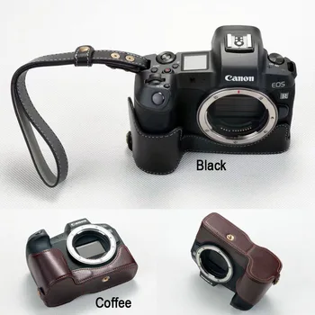 

Genuine Real Leather Camera Half case Grip with strap for Canon Eos R EOSR