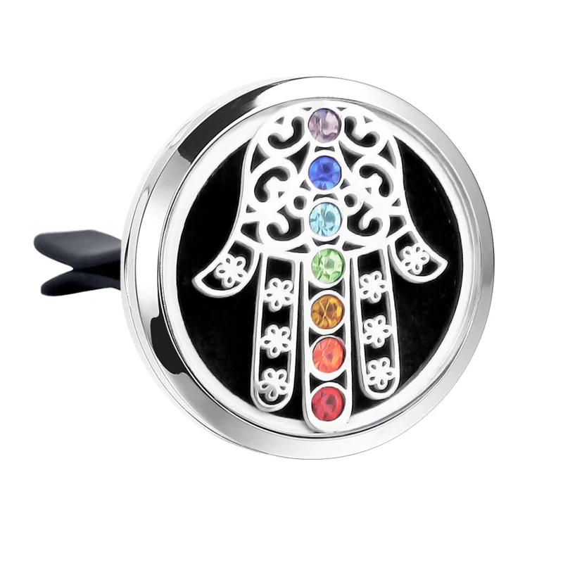 Автомобильный диффузор Hamsa Chakra 38 мм магнитный медальон из нержавеющей стали 316