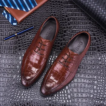 

Men's Dress Shoes Lace-up Style Leather Shoes Work Wear Wedding Shoes Chaussure Homme