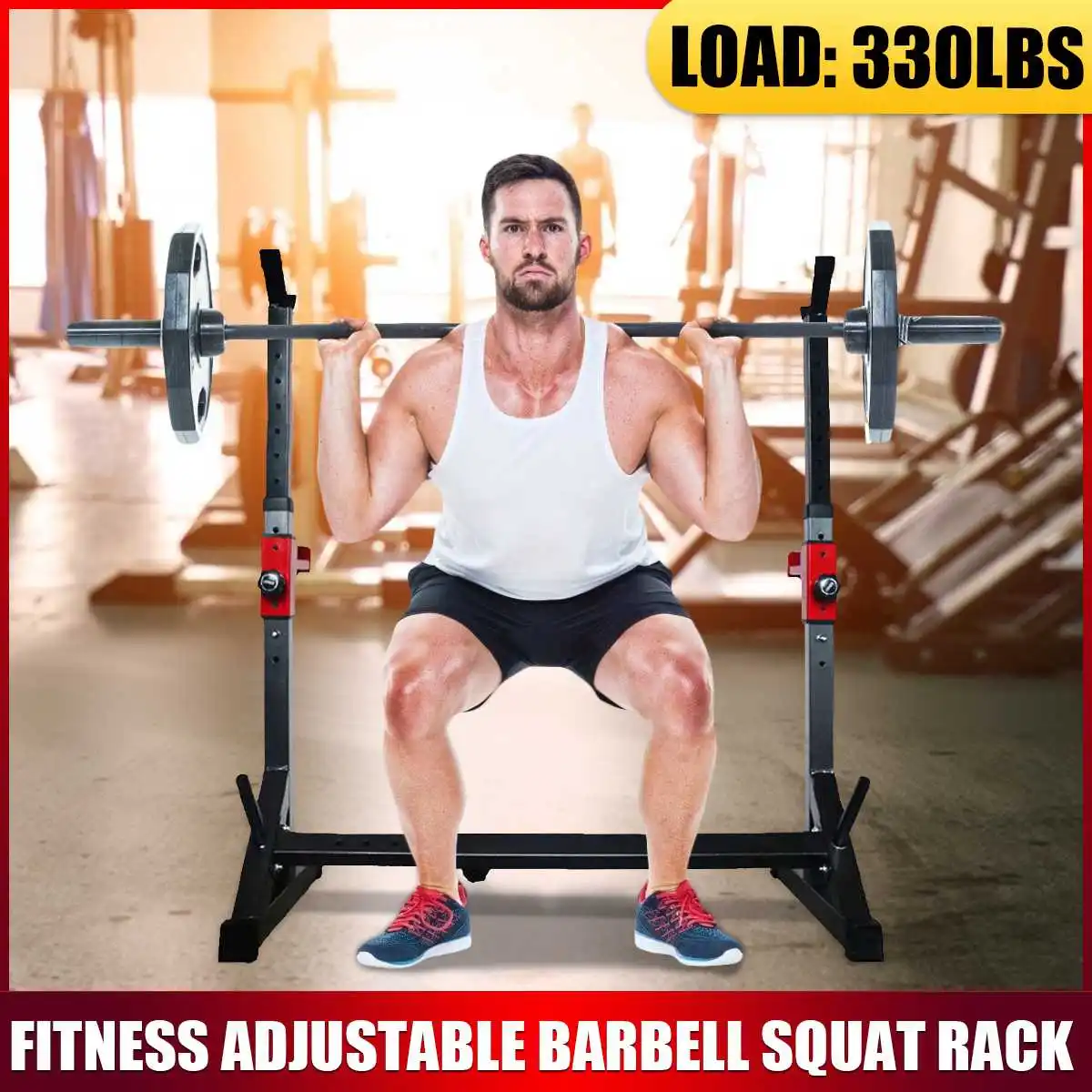 Adjustable Height Squat Rack Multifunction Steel Dumbbell Rack Barbell Rack Stand For Weight