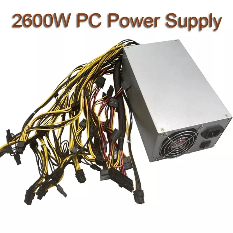 2600W PC Power Supply For Bitcoin Miner ATX Power Supply 12V 20+4P 180