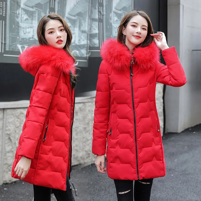 

Off Season Cotton-padded Clothes Women's 2019 New Style Korean-style Large Size Loose Thick Fashion Cotton Coat Large Fur Collar