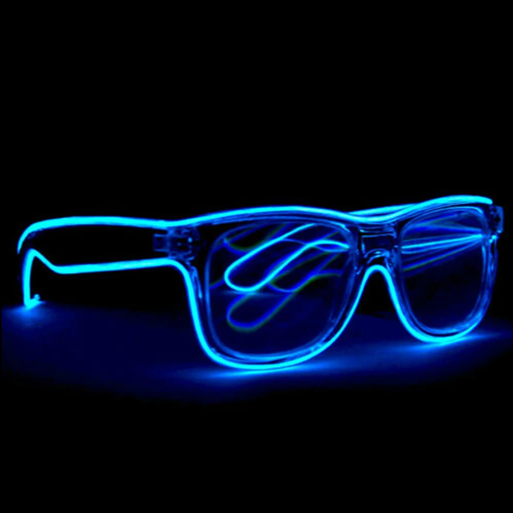LED Diffraction Glasses Glow Blue LED Diffraction Glasses Universal LED Diffraction Glasses Dustproof Road Dirt Plastic Durable