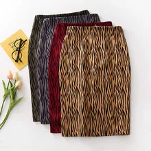 NiceMix юбка-карандаш с высокой талией и принтом, сексуальная женская замшевая юбка миди с принтом зебры