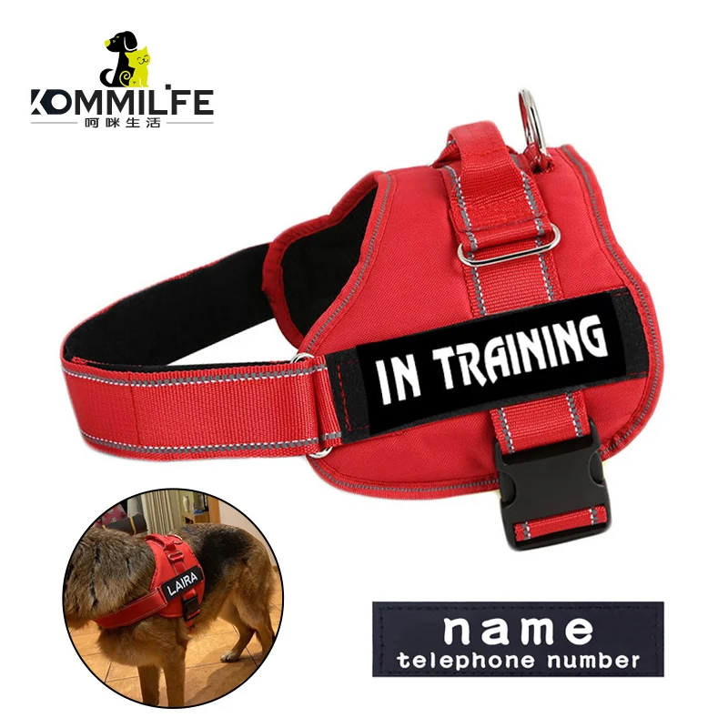 CrossWorldFinds】Nylon Reflective Dog Harness Personalized