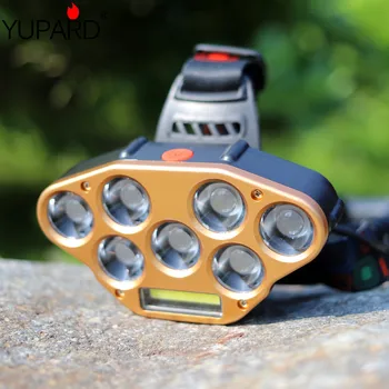 

Outdoor High Power Searchlight LED Headlight 7 * Samsung + COB Glare Charging 8LED Headlight Night Fishing Light Fishing Light