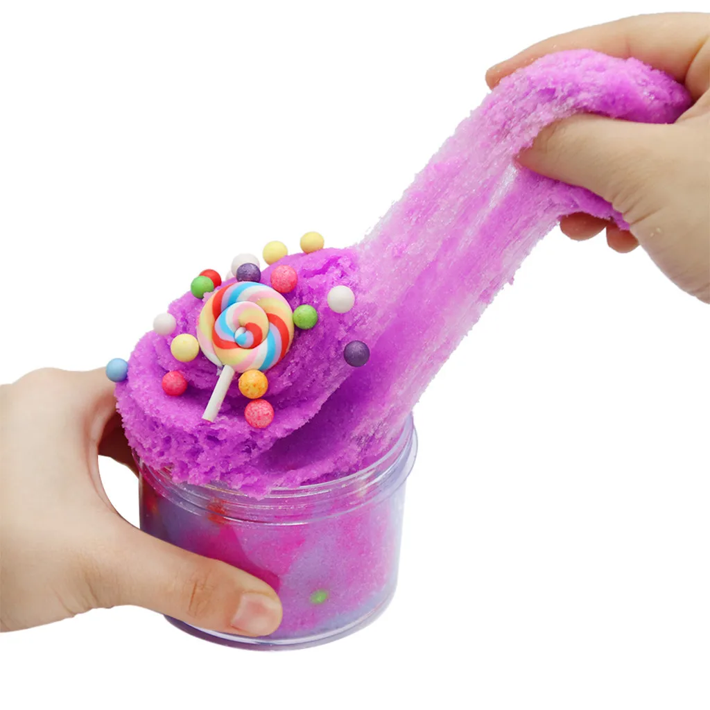 Леденец фиолетовый облако хлопок грязи мягкий Нелипкая вспенивания Slime игрушка Детские игрушки дропшиппинг W1016