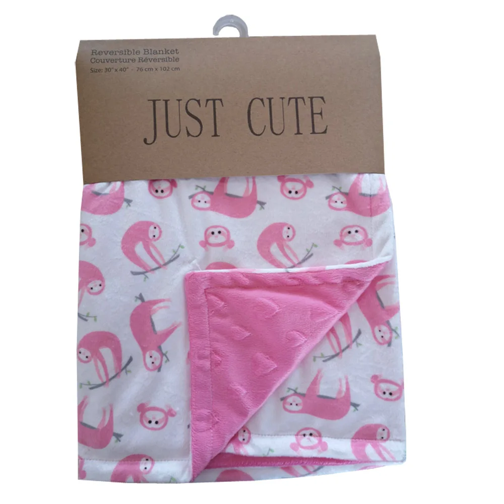 Детское одеяло для новорожденных, одеяло для пеленания, одеяло для новорожденных с принтом, детские одеяла для малышей на зиму - Цвет: Розовый