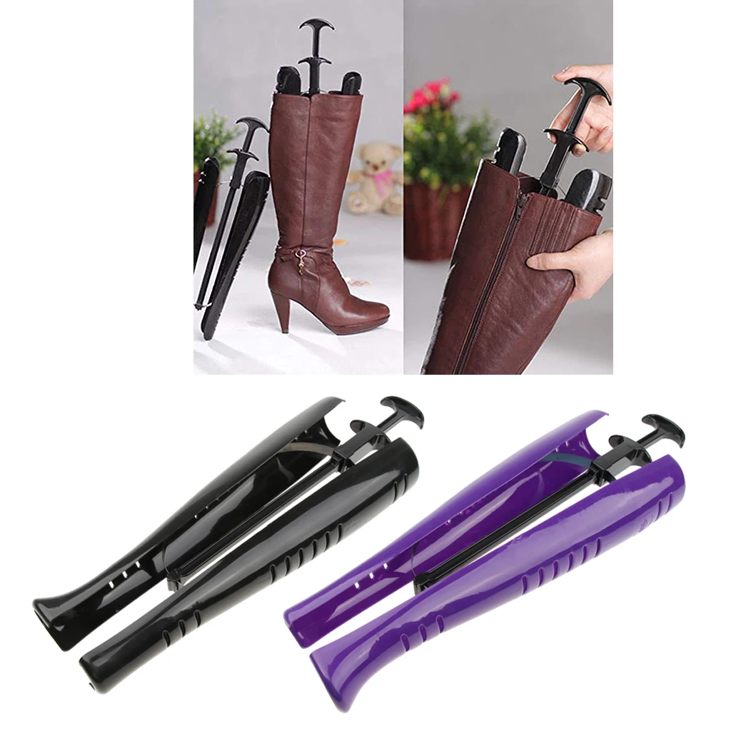 2pcs Lady Knee Length Boot Stretcher Automatic Shoe Tree Shaper With Handle