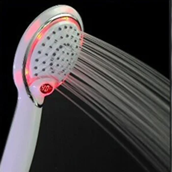 

1PC LED Shower Head Hand Handheld Luxury Temperature Display Automatic Waterfall Hand Shower Head Digital Colors