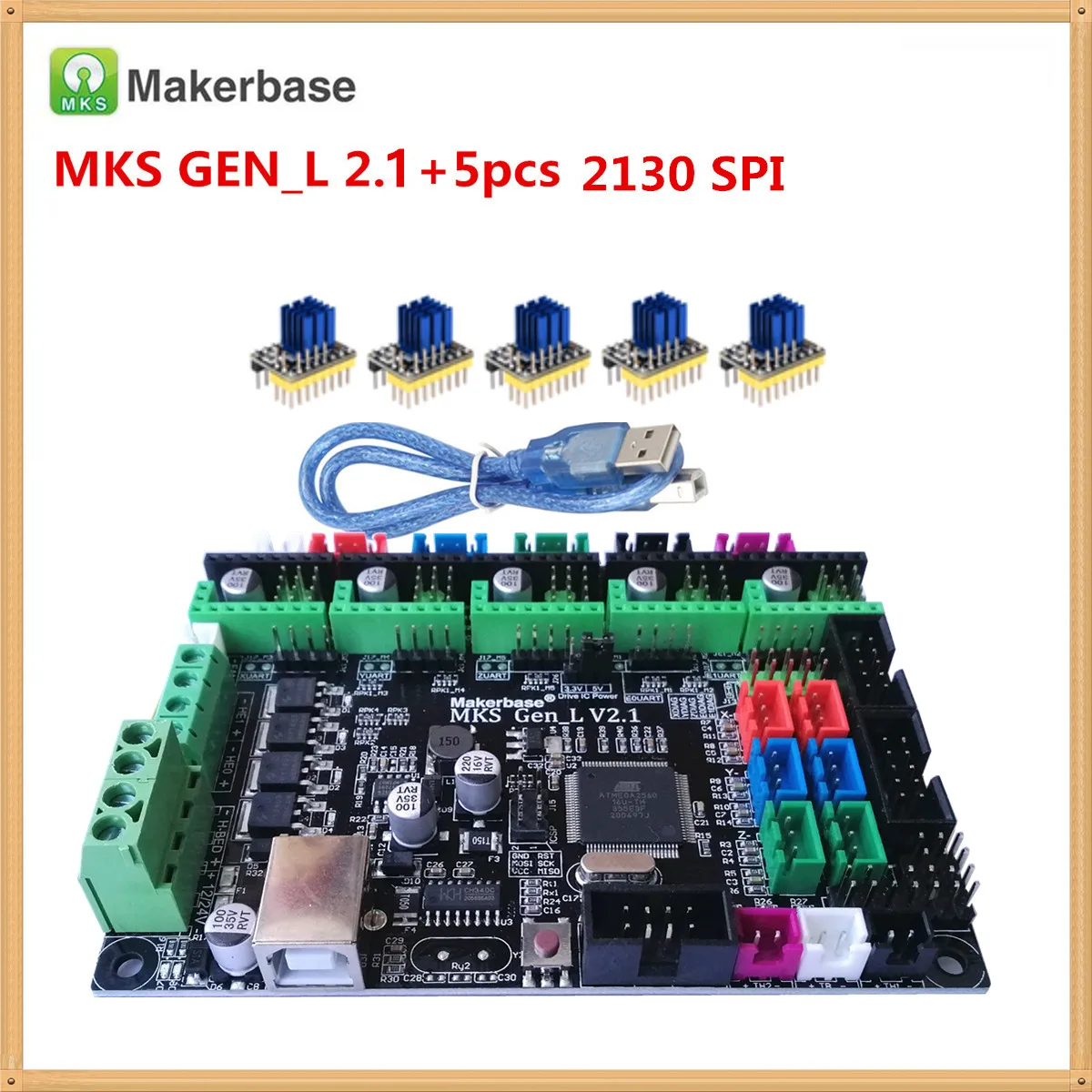 MKS GEN L V2.1 материнская плата 3D Принтер Панель управления картами поддержка a4988 DRV8825