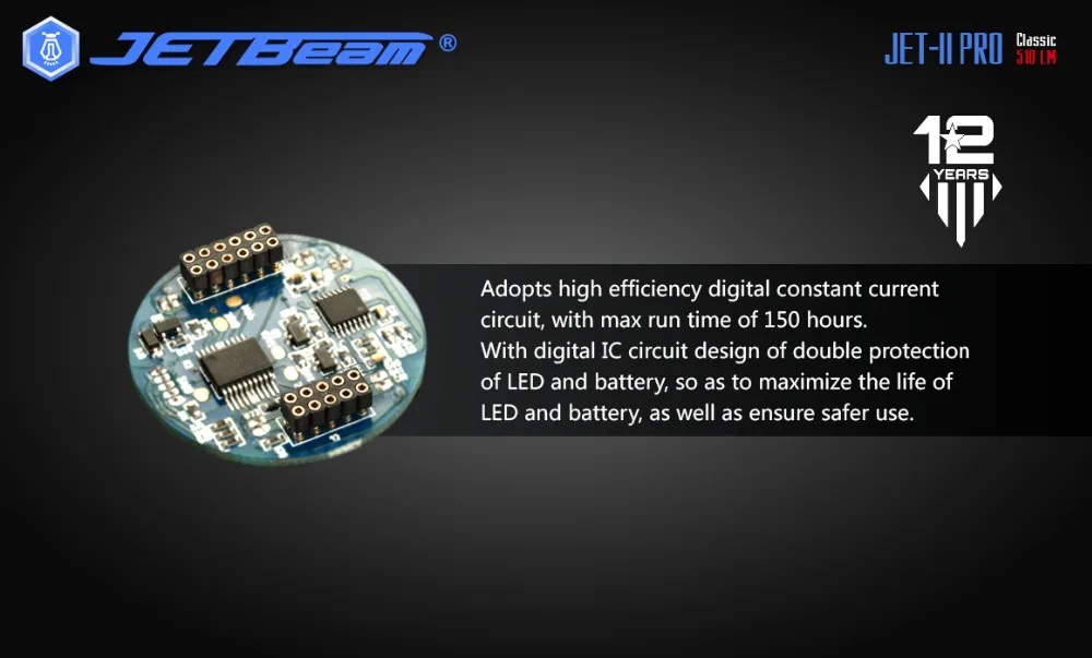 JETBeam II PRO titanium Meta Мини светодиодный фонарик 510 лм Cree XP-L HI тактические фонари для выживания