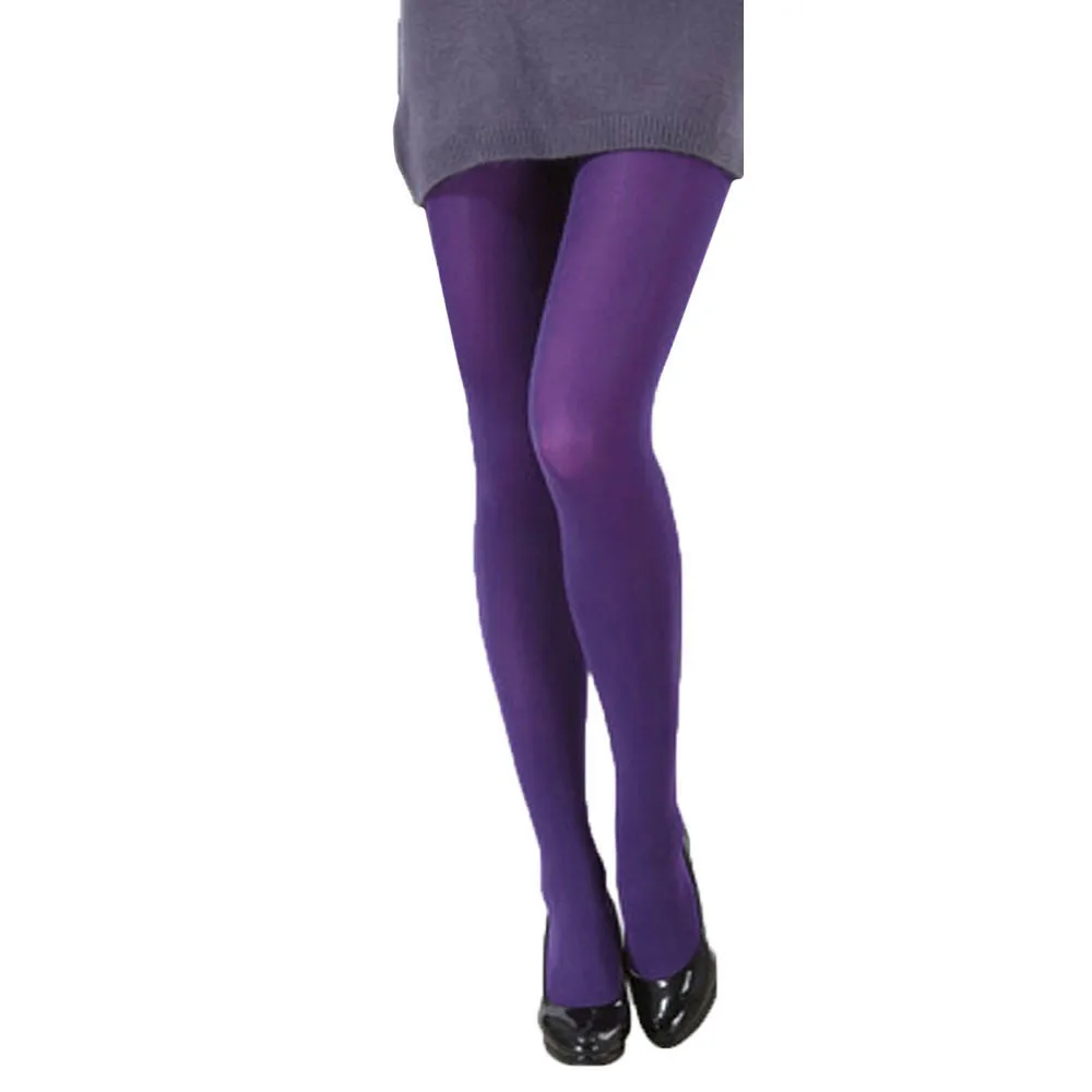 Purple Женские Осенние Колготки; Pantimedias; Непрозрачные колготки; колготки ярких цветов; платье; medias de mujer; женские повседневные офисные колготки - Цвет: Purple