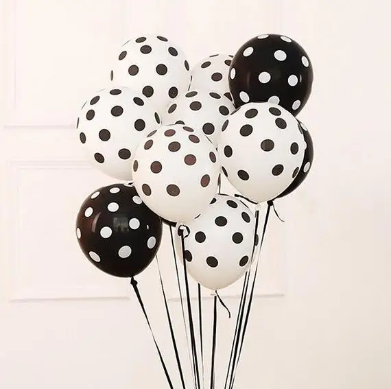 20 шт./лот красного и черного цветов латексных шарика в горошек Воздушные шары на