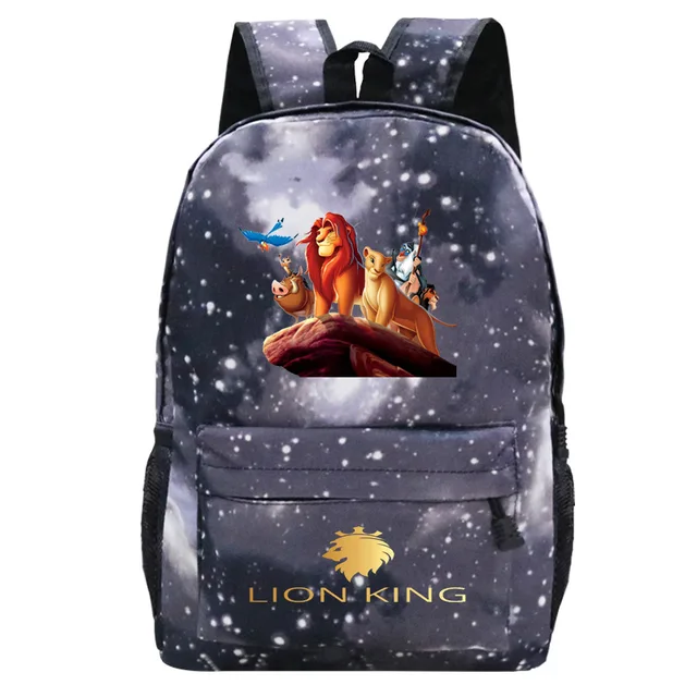 2021 New The Lion King Backpack Disney Cartoons Men Outdoor Travel Bag Laptop Bag Starry Sky Children Student School Bags Gifts 7