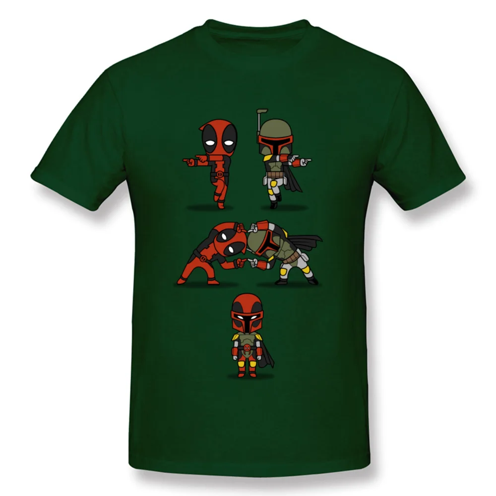 Забавная брендовая новая футболка Boba Fett Fusion Deadpool Мужская футболка Trooper Starwars o-образным вырезом хлопок топы Футболка свободная повседневная - Цвет: Dark Green