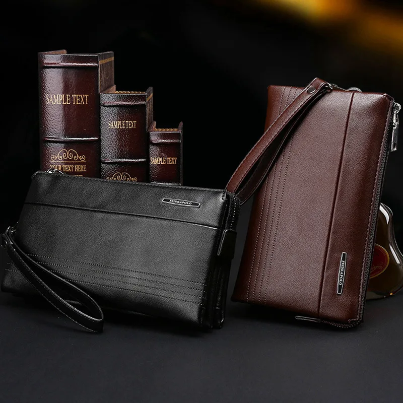 

2016 Spring Summer New Style Genuine Leather MEN'S Handbag Boutique Men's Bag Handbag Handle Mid-length Wallet Wallet Hot Sellin