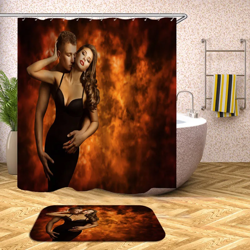 Водонепроницаемый и mildewproof занавески для душа для ванной, сексуальные женские и любовные принтованные занавески для душа в ванной