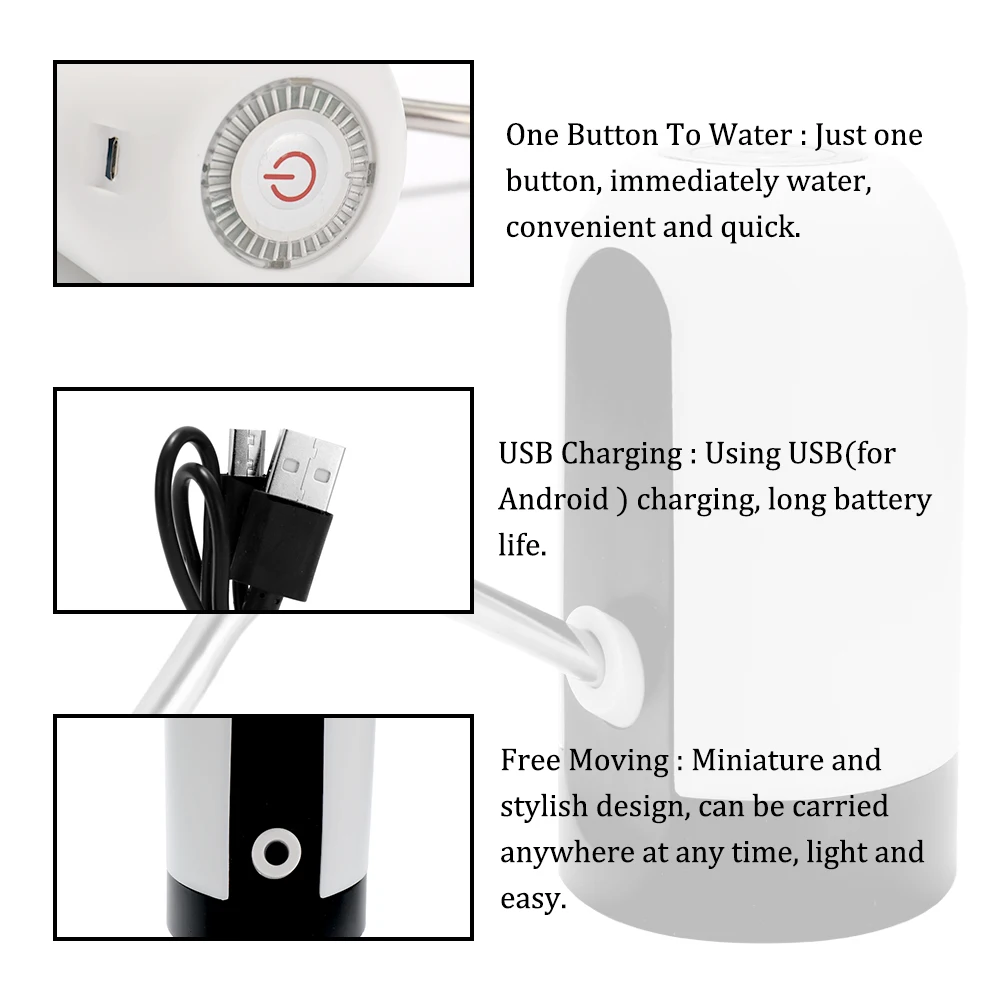 USB беспроводной Электрический диспенсер для водяного насоса питьевой переключатель диспенсер для бутылочного насоса водяное Насосное устройство