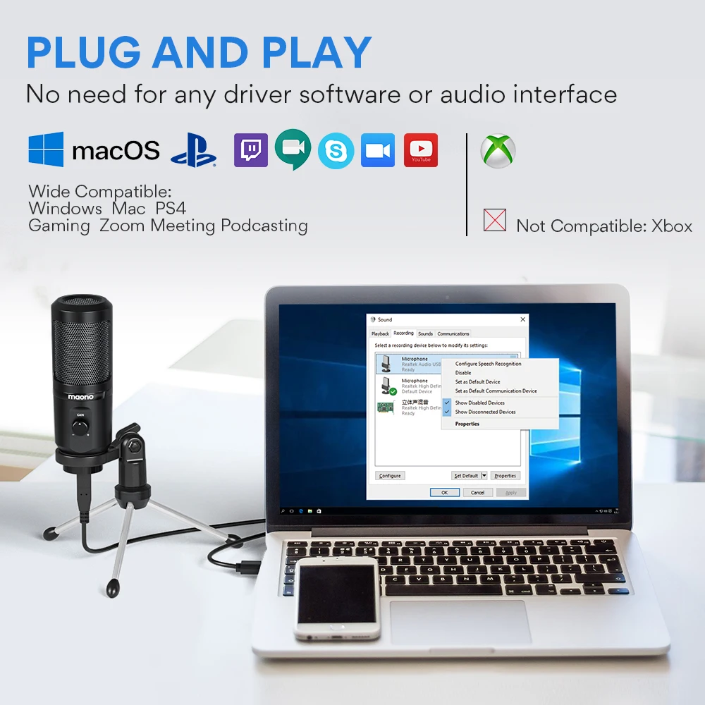 MY MIC W111 192khz Podcast Studio Recording Condenser USB Microphone For  Computer Gaming PC Laptop Vocals Broadcasting Singing - AliExpress