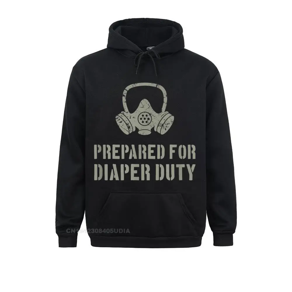 

Hoodies Hoods New Dad Prepared For Diaper Duty Funny Hoodie Mother Day Long Sleeve Mens Sweatshirts Casual Company