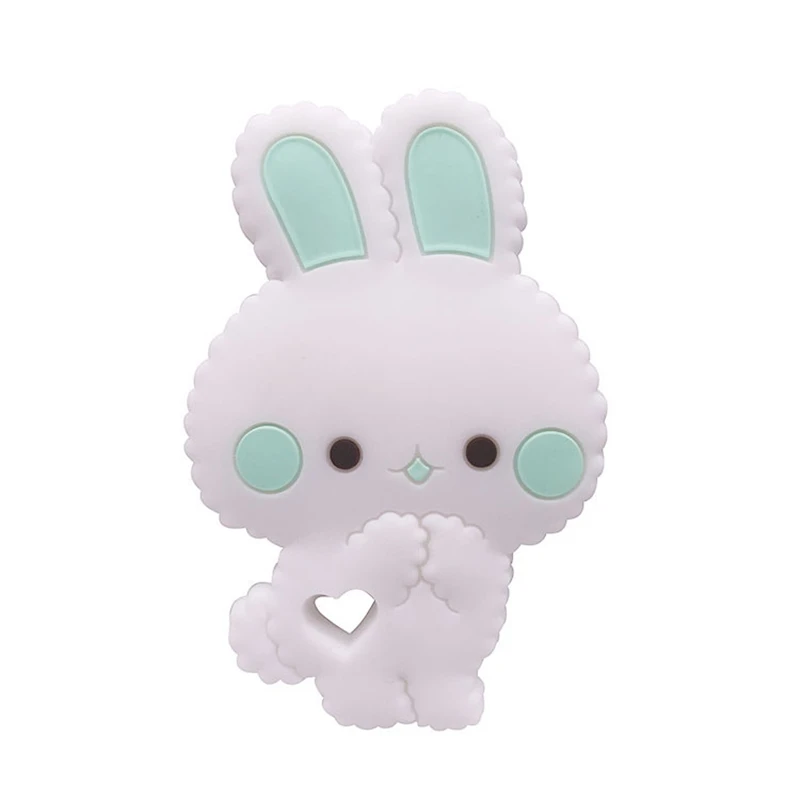 

Cute Rabbit Silicone Teether BPA Free Cartoon Animal Shape Baby Teething Toys DIY Nursing Bracelets Accessories Baby Teether