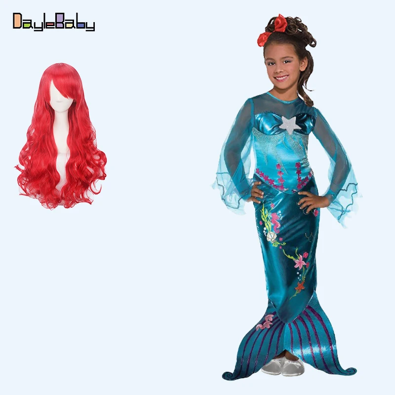 Костюм Русалочки для маленьких девочек; карнавальный костюм принцессы Ариэль; Блестящие Блестки; красивые праздничные вечерние платья для девочек - Color: B
