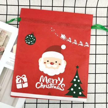 安い メリークリスマスの装飾新年2021サンタクロース巾着ギフトキャンディバッグクリスマスホルダーバッグ