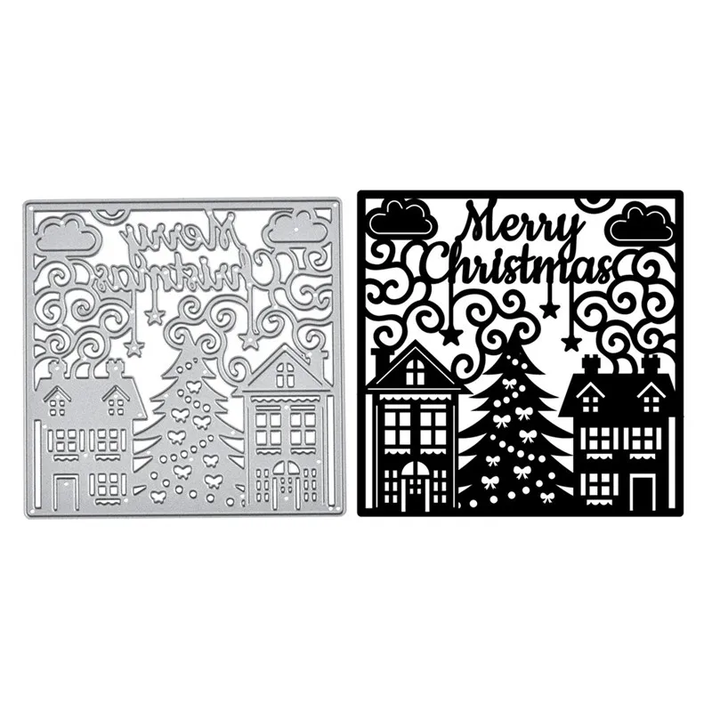 

YaMinSanNiO Merry Christmas Dies Metal Cutting Dies for Card Making Scrapbooking Embossing Cuts Stencil Craft Dies New 2019 Die