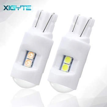 

2PCS T10 W5W 168 501 2825 Ceramic Super Bright 3030 LED Wedge Car Interior Reading Lamps License Plate Lights Auto Parking Bulbs