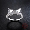 New Arrive Lovely Bowknot Design Female -Silver Color-Jewelry Ring with Micro Paved Bow Tie CZ Stones for Party and Dating ► Photo 2/5