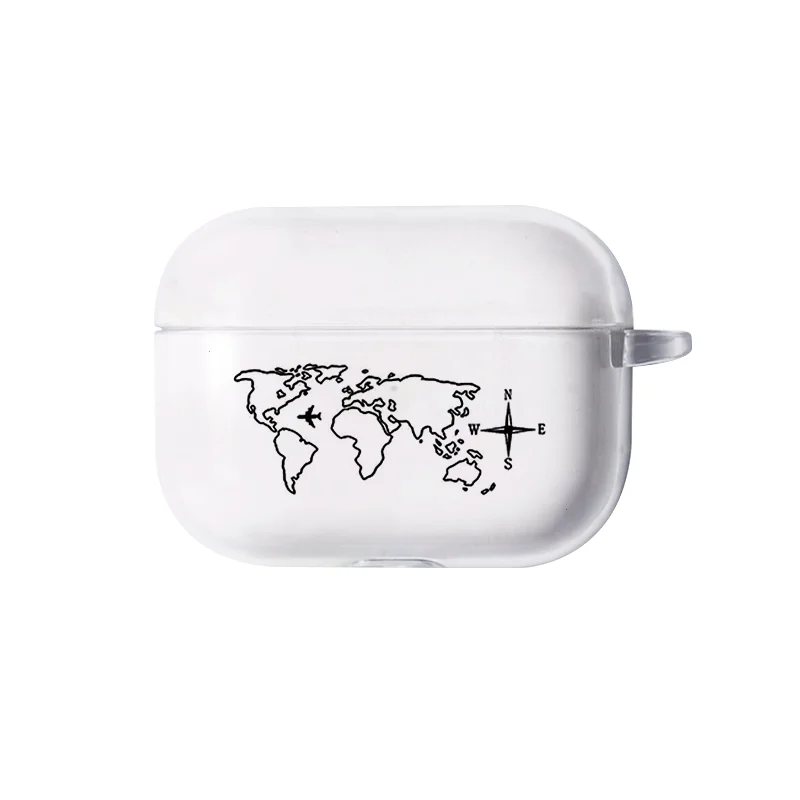 I250022 Мягкий чехол для наушников для Apple Airpods Pro, чехол, милый, карта поездки, прозрачный, Роскошный чехол для наушников Air pods Pro, чехол - Цвет: I250022