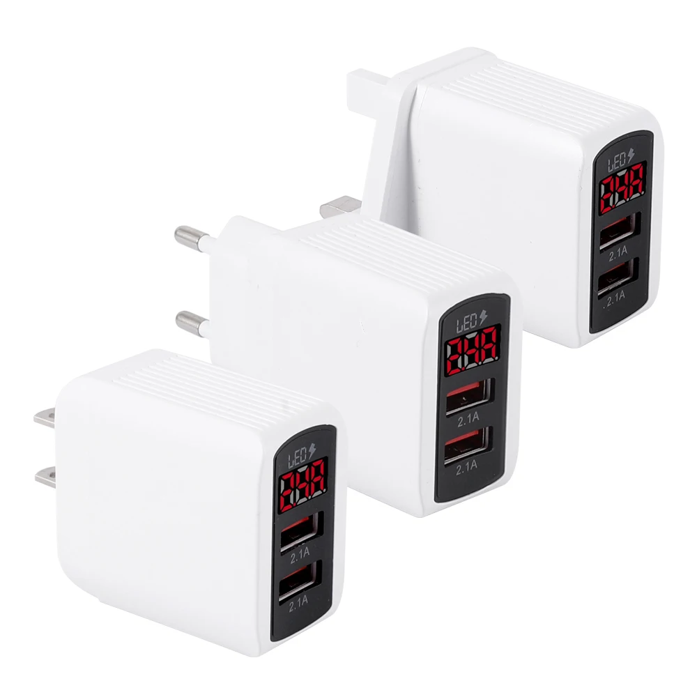 

Digital Wall Charger Portable USB Wall Charger Multi Dual-Port 2USB Charging Adapter Block Travel Plug Compatible for Phone iPad