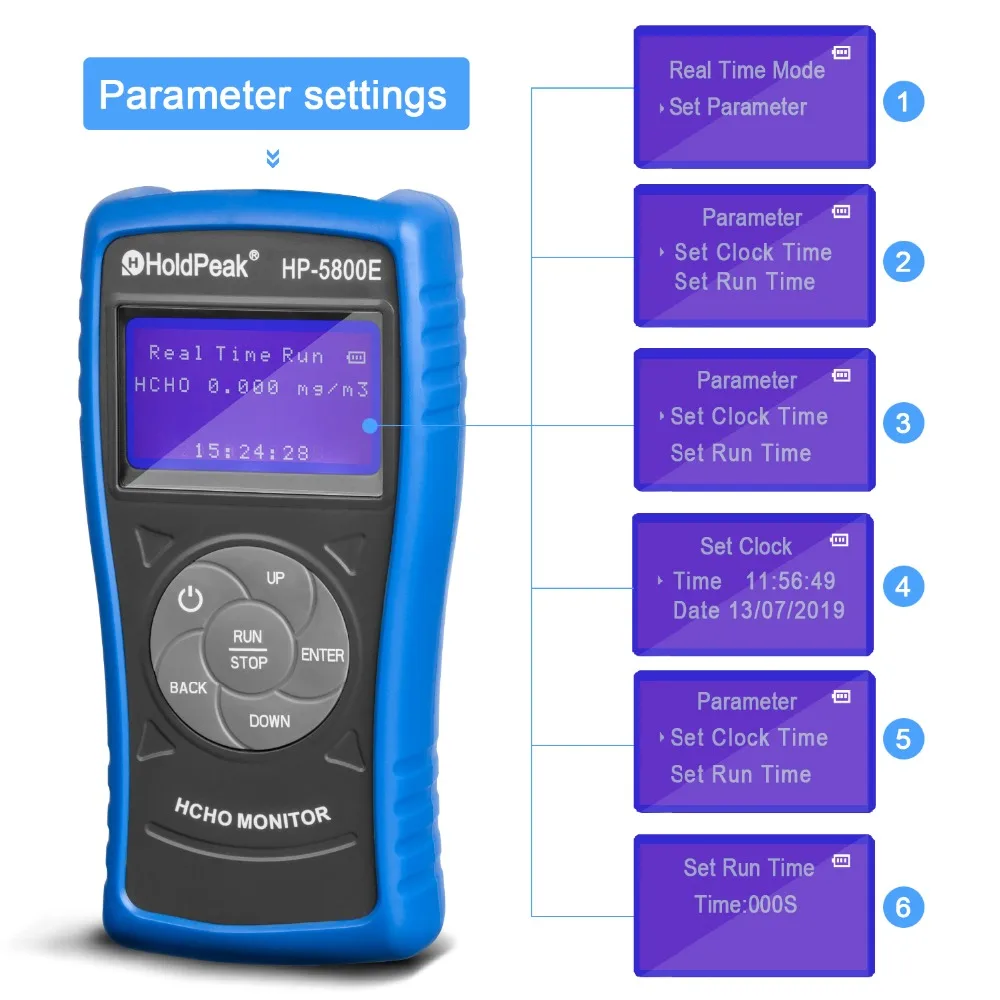 Holdpeak 5800E монитор формальдегида детектор с подсветкой и автоотключением для внутреннего наружного тестирования окружающей среды