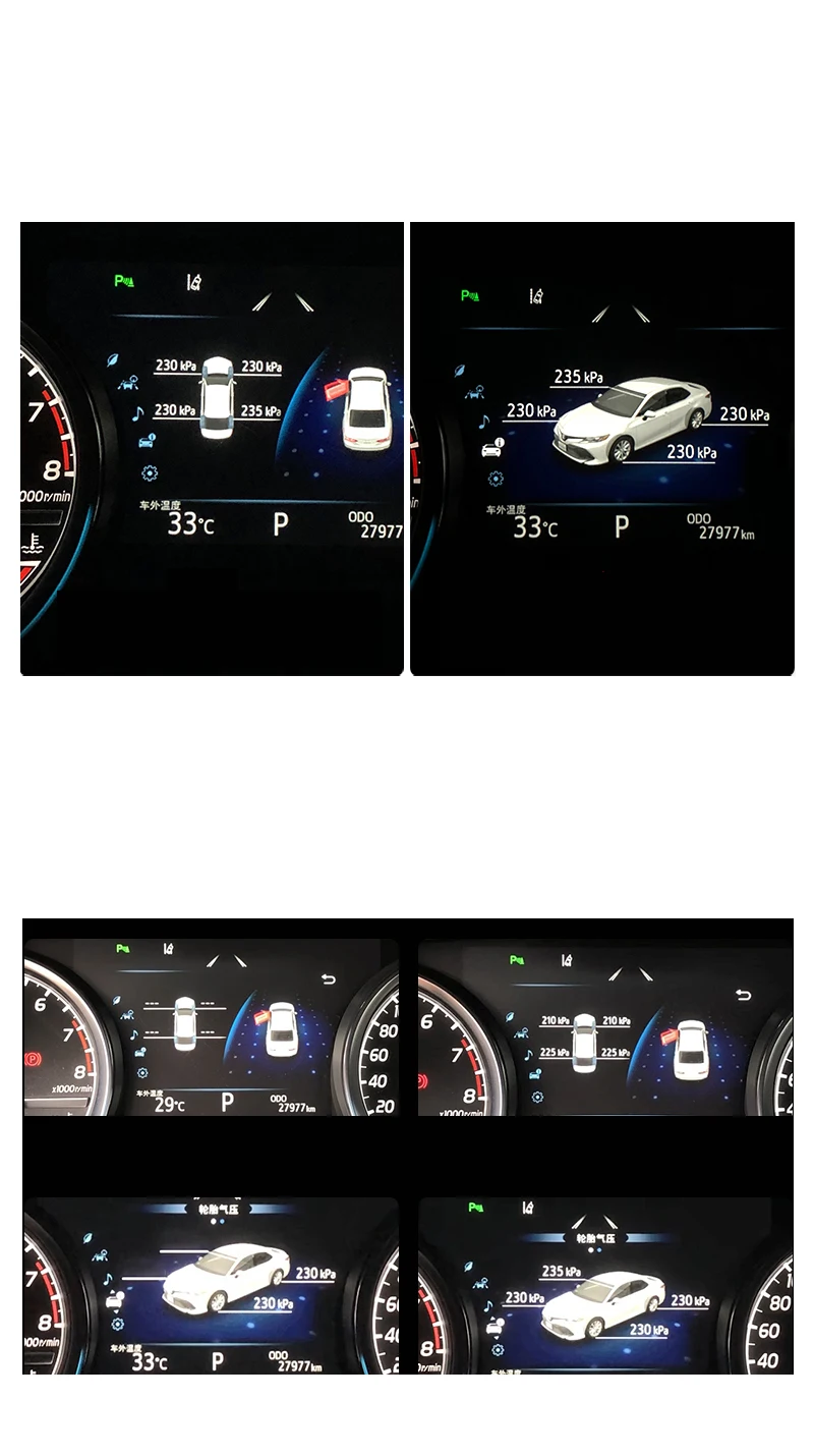 TPMS Tire Digital LCD Display Auto Security Alarm Tyre Pressure For Toyota Camry 2018 2019 2020 xv70 v 70