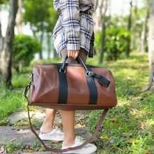 Винтажные мужские дорожные сумки для женщин, сумка для багажа, большая кожаная мужская сумка высокого качества, вместительная сумка для выходных