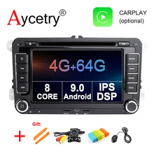 4G DSP ips 2 Din Android 9,0 автомобильный dvd мультимедийный плеер gps радио для VW/Volkswagen/GOLF 5 6/Polo/Passat/CC/B6/B7/Skoda/SEAT/Leon