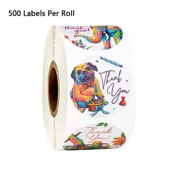 

500pcs/roll Flowers Animals Thank You Reward Stickers Labels Scrapbooking Kids Q84D