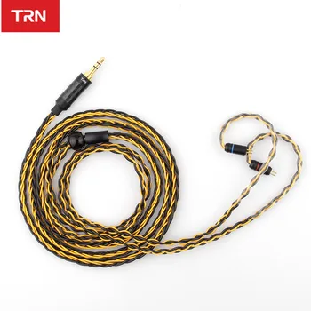 

TRN Earphones Gold Silver Mixed plated Upgrade cable 8 Core Headphone wire for V90 V80 V60 V30 V20 V10 X6 C10 ZST T2 S2 BQ3 NO.3