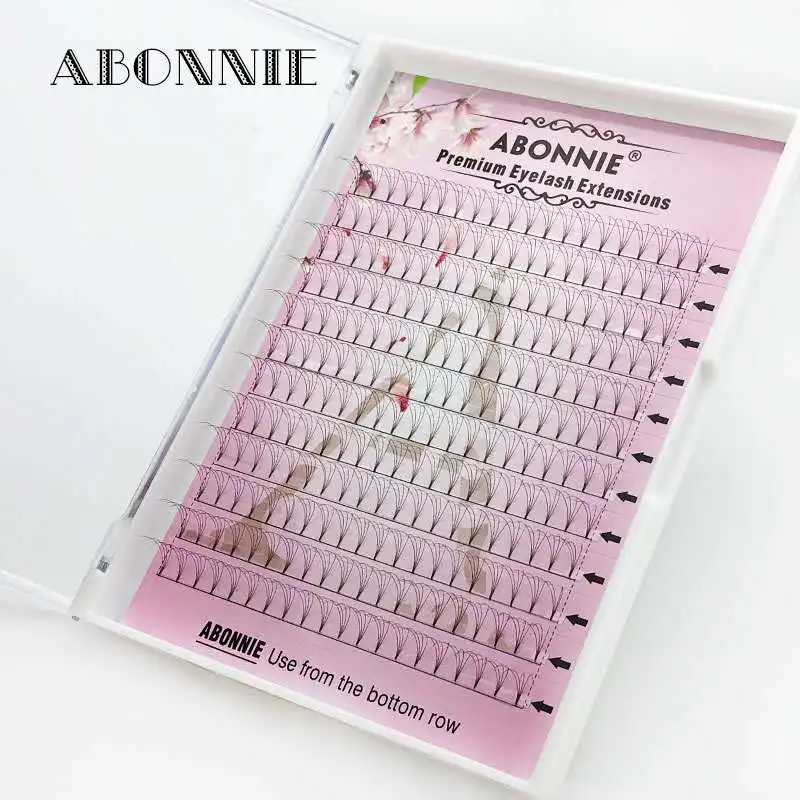 Abonnie большие готовые веера ресницы большая коробка 3d/4d/5d/6d русский объем наращивание ресниц из искусственной норки предварительно сделанные ресницы