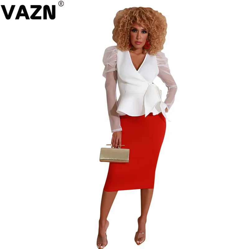 VAZN LO6243, новинка, для молодых леди, для заметок, сексуальная, Клубная, для взрослого возраста, модная, однотонная, длинный рукав, бандаж, глубокий v-образный вырез, женская, дикая, Джокер, верхняя одежда