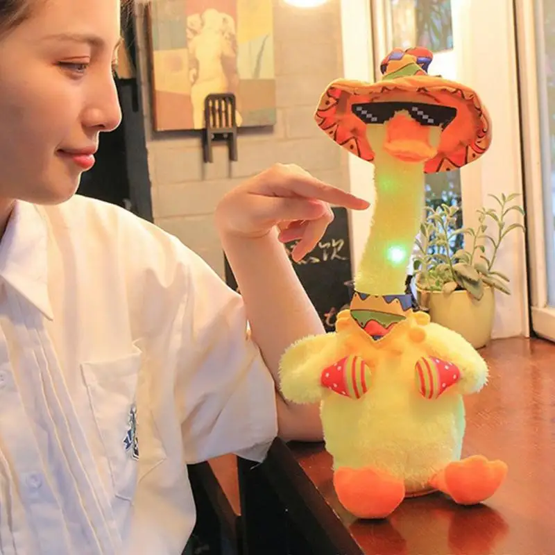 Dance Ducks Toy Plush Duck Doll Toy Repeat Sing Duck Electric Plush Cute Speak Talking Animals Baby Early Education Gift