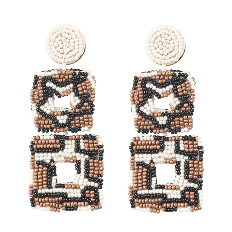 Jujia Boho красочные бисерные серьги-подвески для женщин девочек свадебные украшения ручной работы модные дизайны Висячие Эффектные серьги - Окраска металла: 52527-MT