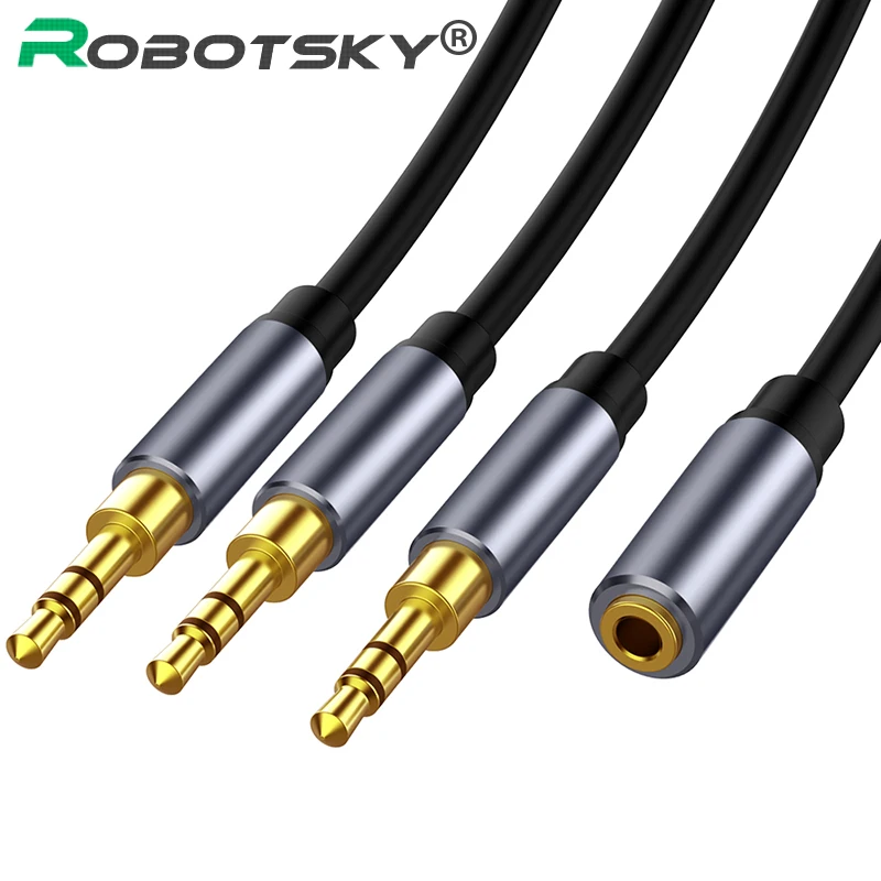 

Headphone Splitter Audio Cable 3.5mm Female to 3 Male Jack 3.5mm Splitter Adapter Aux Cable for iPhone Samsung MP3 Player