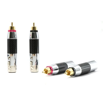 

4Pcs Carbon Fiber High End Balance XLR plug to RCA plug Hi-Fi Plug Connector