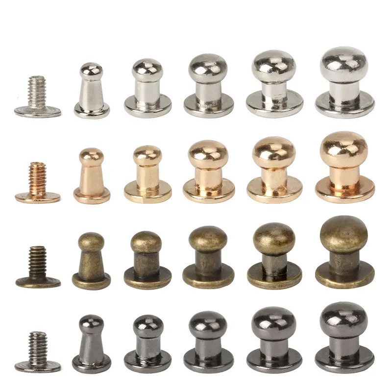 Metal Rivets Metal Zinc Alloy Knob Screw Rivets DIY Crafts Leather Product Bags Rivets Monk Head Spikes Hardware Decor Nail Buckles 40Sets metal rivets,leather rivets
