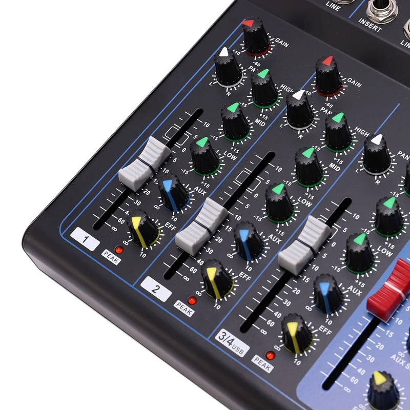 4 канала Bluetooth DJ микшер звук микшерный пульт с USB MP3 Jack Live аудио микшер для караоке KTV/EU штекер