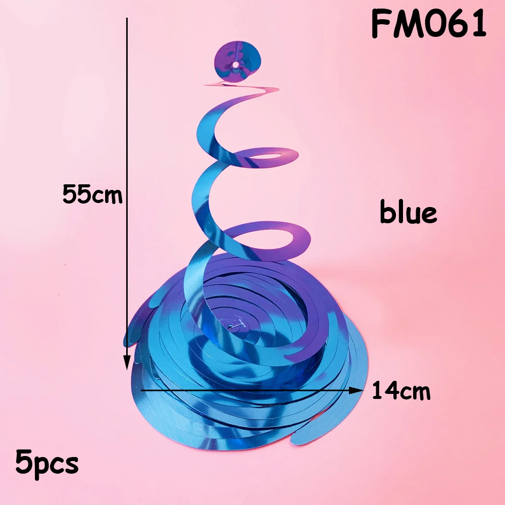 FM061 5 шт. спиральные фольги украшения вечерние макет сцены Свадебные Декоративная гирлянда День Рождения украшения завитки из фольги баннер гирлянда из кисточек - Цвет: FM061