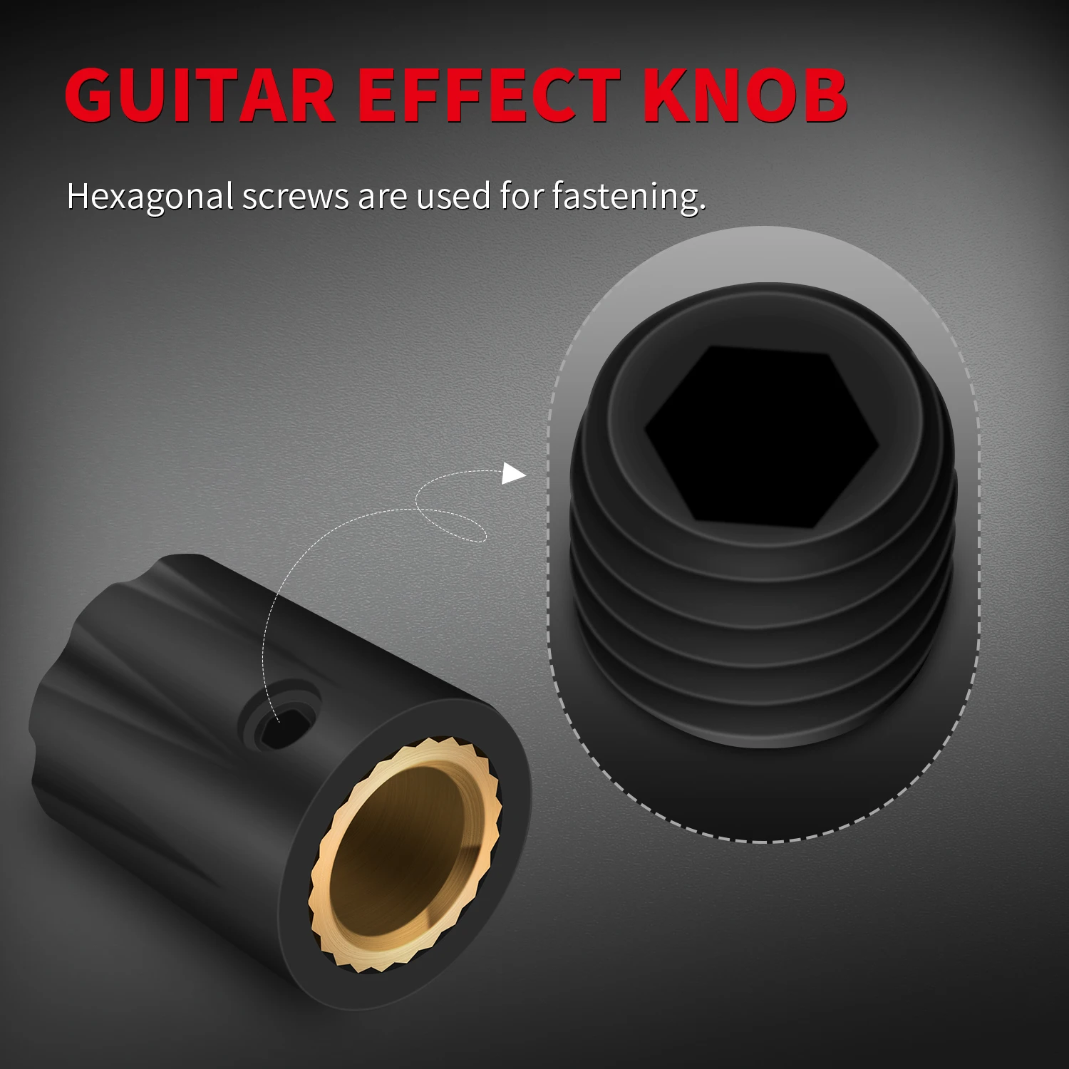 100PCS KN-1900H-S DAVIES 1900H Clone Pedal Volume Knobs With Brass Insert guitar control knobs